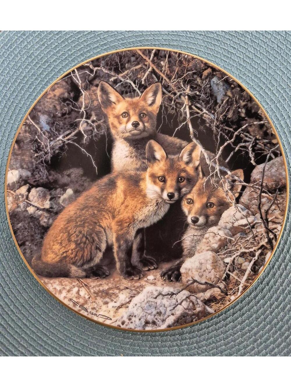 Charming Fox Family Limited Edition Carl Brenders Collector Plate - 1991
